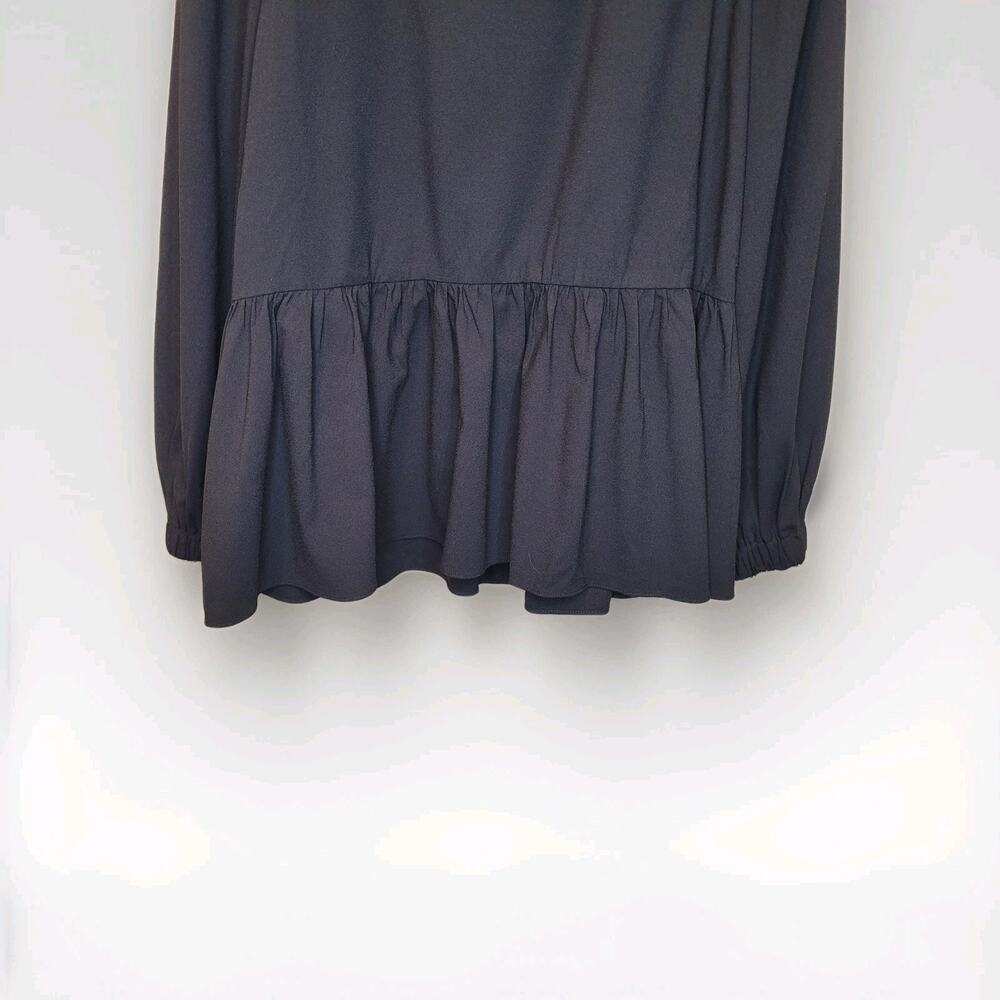 Tuckernuck Pomander Place Black Carlota Long Sleeve Peplum Blouse Medium New - Picture 5 of 14
